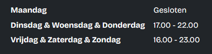 2026 Tijden